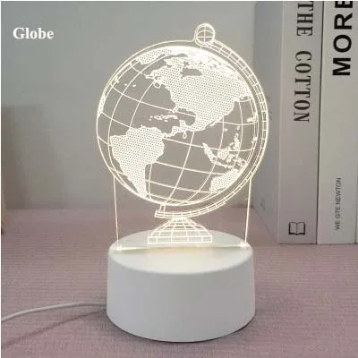 4 Вт акриловые мультфильм 3D USB светодиодный ночной Светильник - Испускаемый цвет: Globe