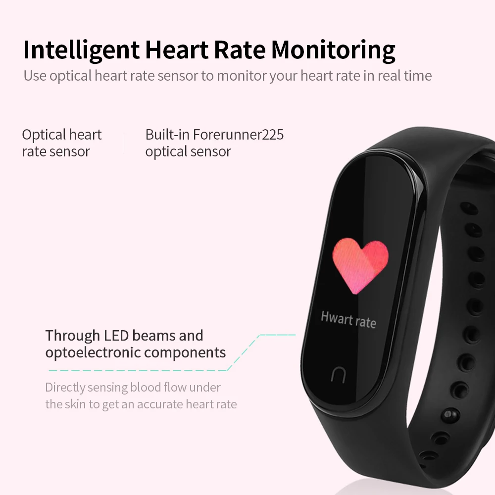 Sports Bracelet Intelligent Movement Heart Rate & Sleep Monitoring Calorie Consumption Alarm Clock BT 0.96in Sports Bracelet