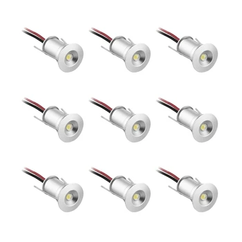 

9Pcs/Lot Recessed DC12V 1W Mini LED Puck/Cabinet Light Warm White Ceiling Lamp