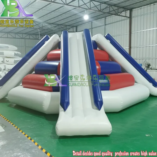 Airtight Water Sport Game Good Reputation Custom Color Inflatable Floating Water Climbing Slide 3