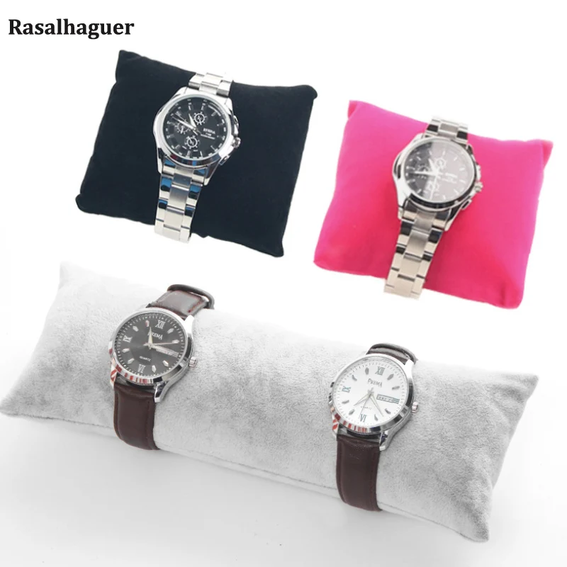 20pcs/lot Small Linen Velvet Bracelet Waist Watch Pillow Shape Holder Jewelry Display Four Color Options Factory Wholesale Price