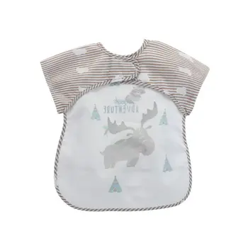 

Infant Toddler Baby Smock Feeding Accessories Kids Waterproof Cartoon Short Sleeved Bib Burp Cloths Unisex