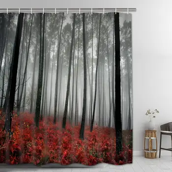 

Mystic Forest Bathroom Curtain Durable Bath Curtain Bathroom Accessories Ideas Kitchen Window Curtain Farmhouse Country Home