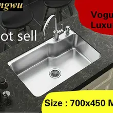 Домашняя Роскошная мойка овощей vogue кухонная раковина с одним лотком прочная 304 нержавеющая сталь 700x450 мм