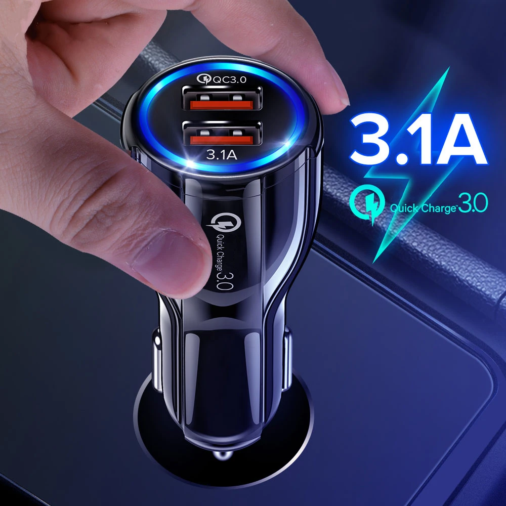 

Baseuer 18W 3.1A QC 3.0 Car Charger Quick Charge 3.0 Fast Charging Phone Chargers for Huawei Xiaomi Samsung 2 Port USB Fast Car