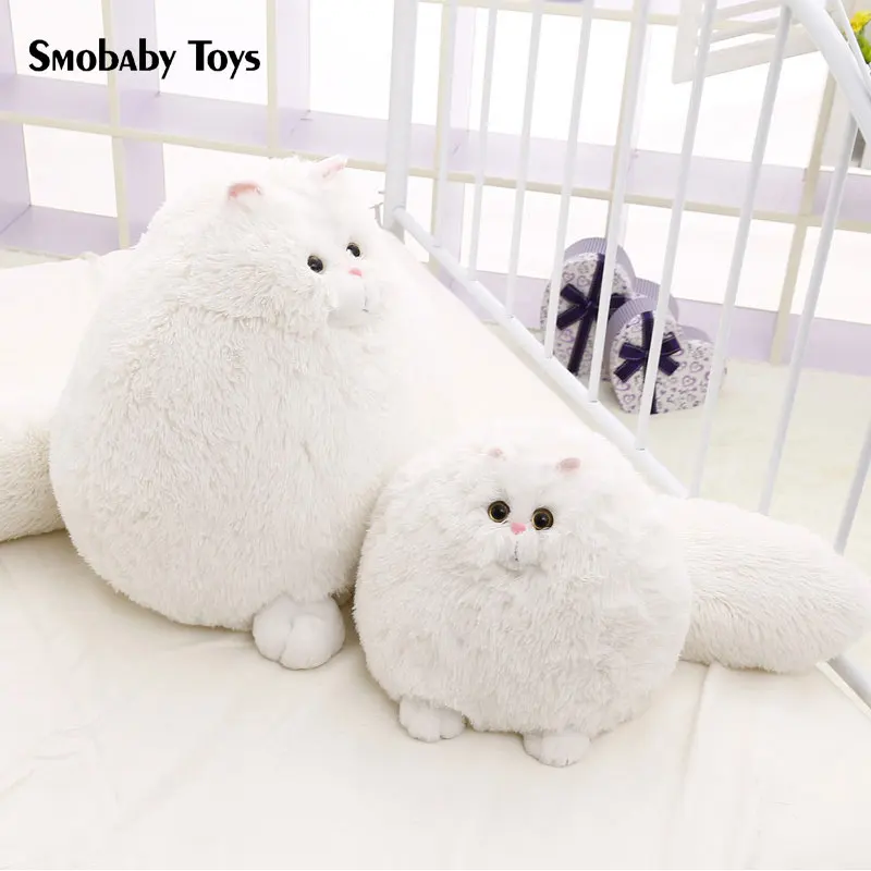 50/30cm cute cat stuffed animal doll kawaii fat white cat big tail plush toy persian cat baby sleeping pillow for child gift