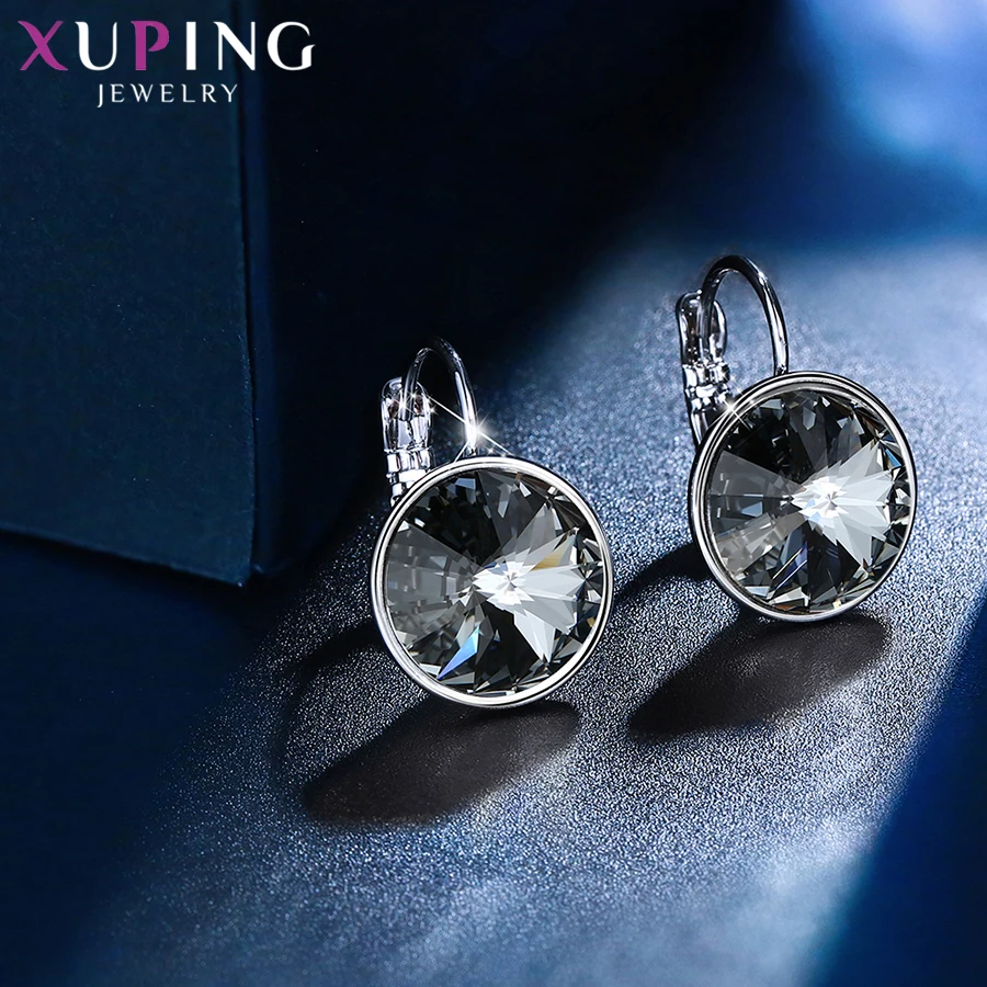 Xuping стильные элегантные блестящие серьги-кольца с кристаллами от Swarovski Подарок на годовщину для женщин девочек M99-20641