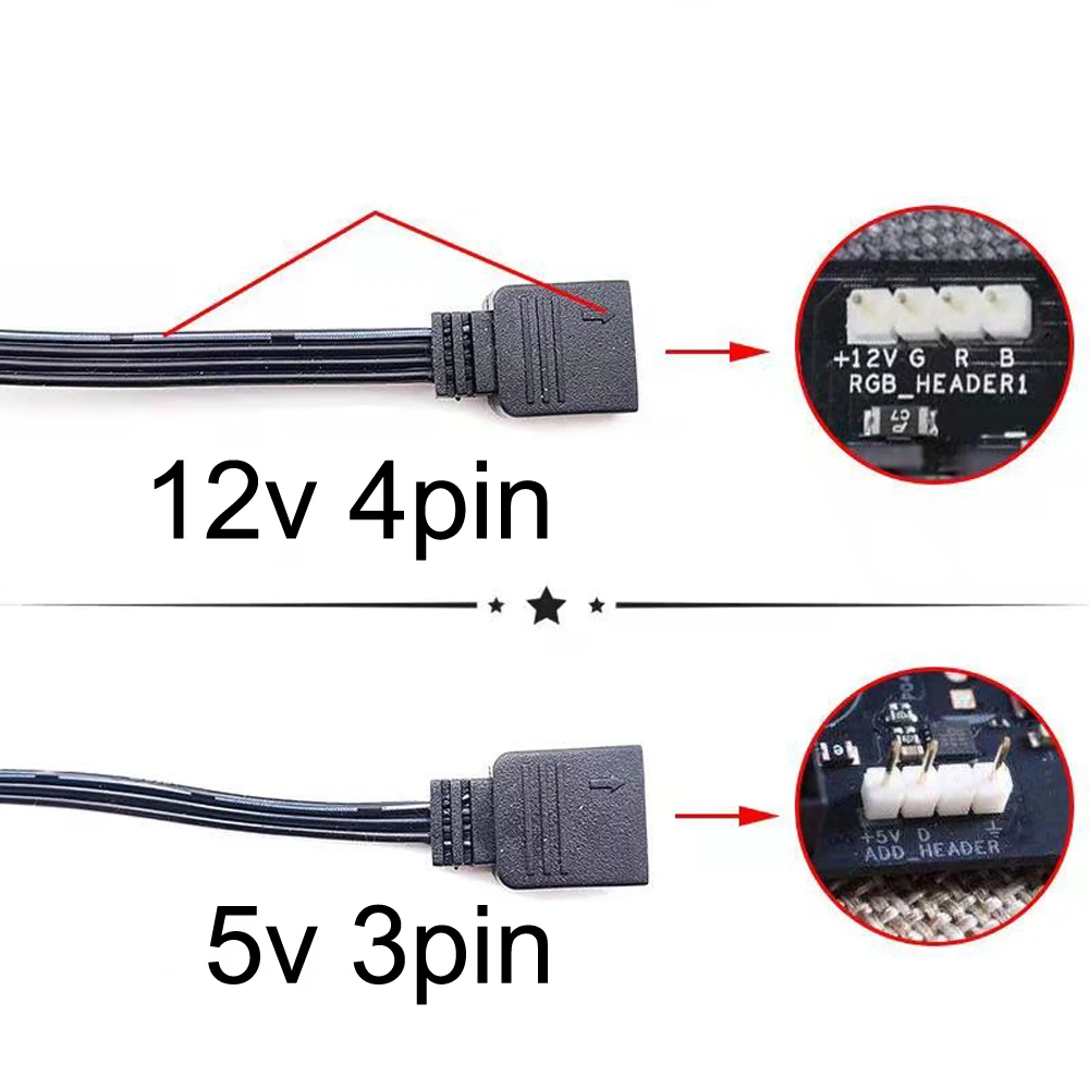 ARGB 5V 3Pin 12v 4pin RGB Strip Connector No Soldering for MSI A