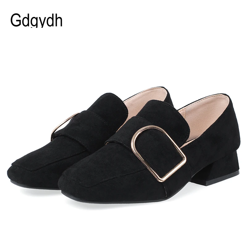 Женские офисные туфли с пряжкой Gdgydh черные классические повседневные