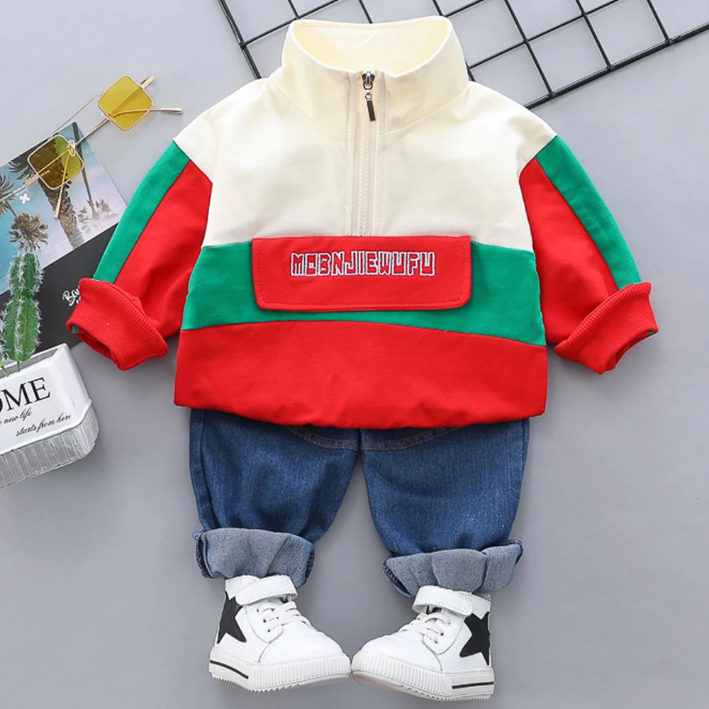 

New Children's Spring Suit Jacket With Stand Collar For Spring And Autumn Children's Two-Piece Suit 3 To 8 Years Old Two-Piece