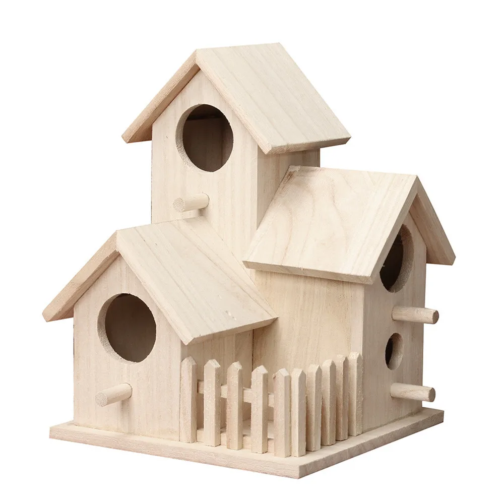 Коробка для птичьего домика деревянная Подарочная коробка птичий домик аксессуары для дома или сада цветные Пернатые друзья Птичий дом
