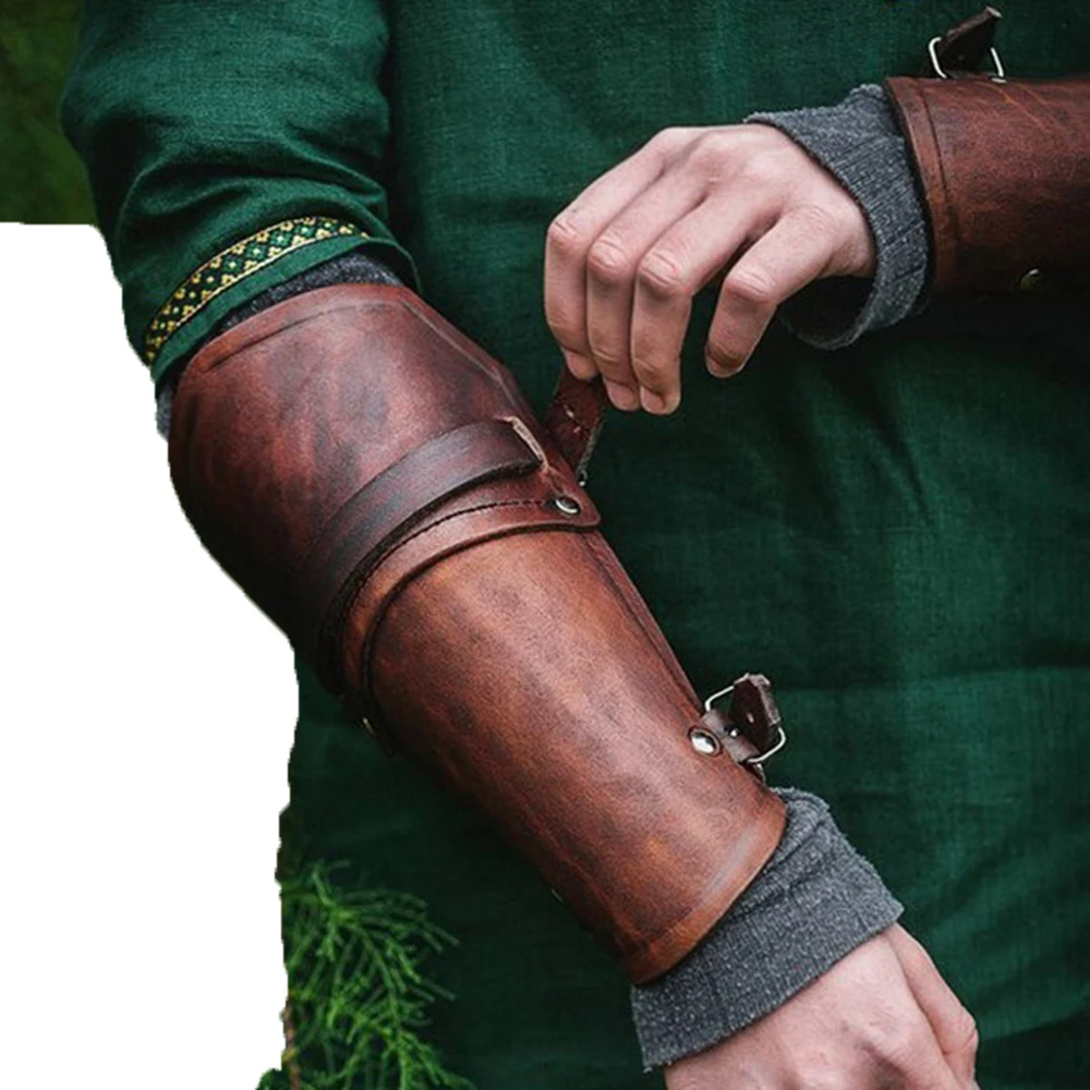 Coldker Adult Men Medieval Bracers Armbands Vintage Pu Faux Leather
