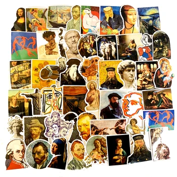 

50PCS World famous artists david Sticker For Trolley Backpack PVC Skateboard motorcycle helmet Car Styling Car Accessories