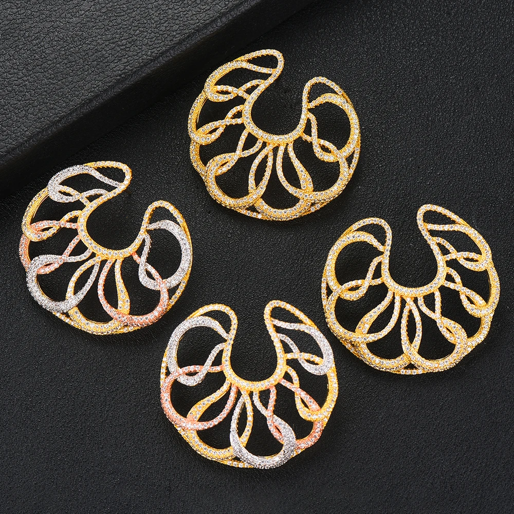 

GODKI Jimbora New Luxury Trendy Round Circles Big Earrings For Women Statement Bride Wedding Luxury Earrings Jewelry 2019 Hot