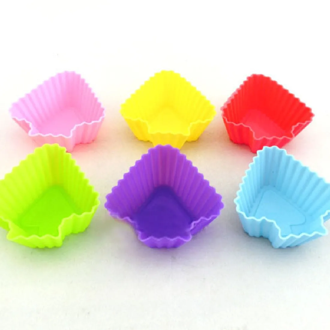1pcs Heart Round Star Cupcake Silicone Mold Muffin Cake Mold Baking Nonstick and Heat Resistant Reusable 4