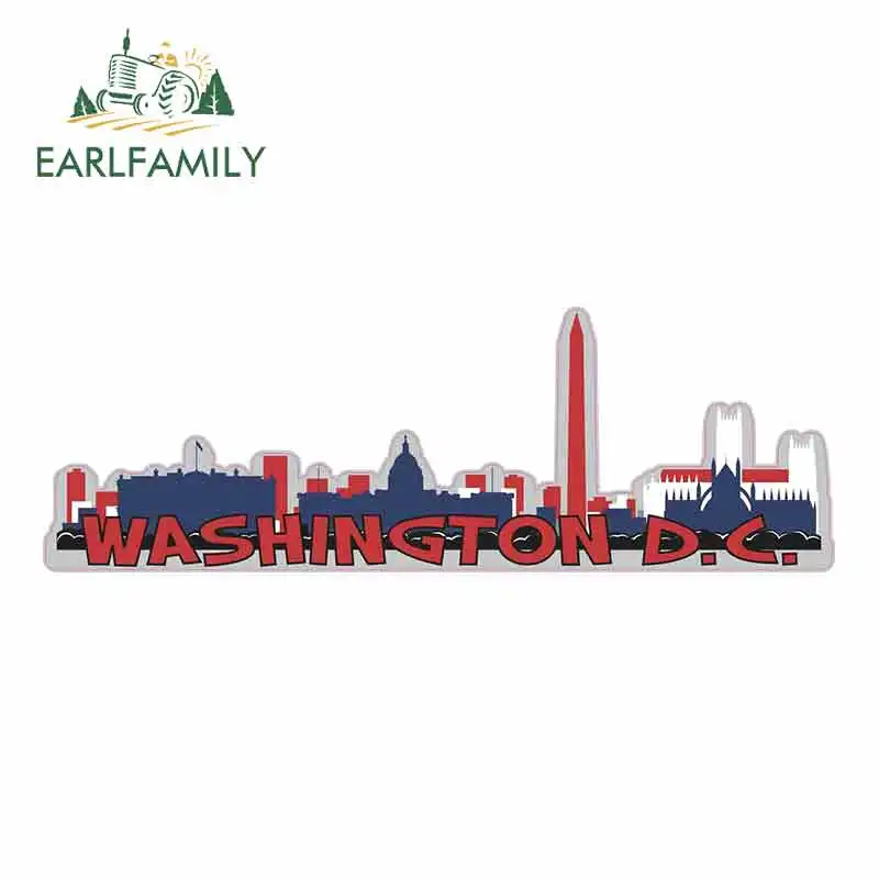 

EARLFAMILY 15cm x 5cm for Patriotic Washington D.C. Skyline Funny Car Stickers Bumper RV VAN Fine Decal JDM Vinyl Accessories