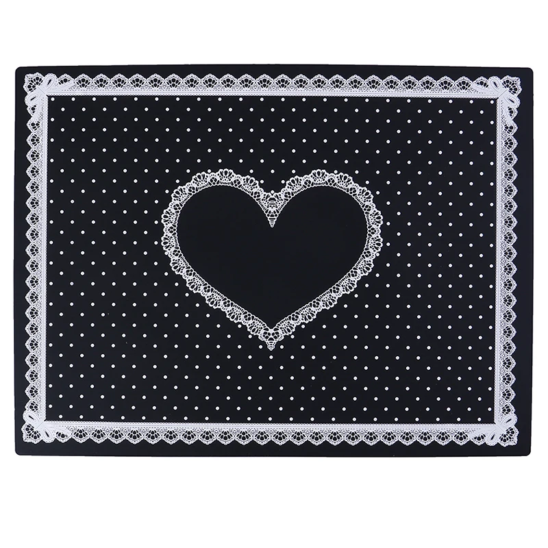 Черный Lace Table Washable Mat Pad Foldable Nail Art Salon Practice Silicone Pillow Hand Holder Cushion Washable Manicure Tool - Цвет: Черный