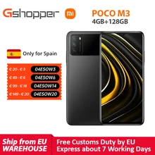 Xiaomi – Smartphone POCO M3, Version globale, 4 go 128 go, Snapdragon 662, écran 6.53 pouces, 6000mAh, caméra 48mp, téléphone portable