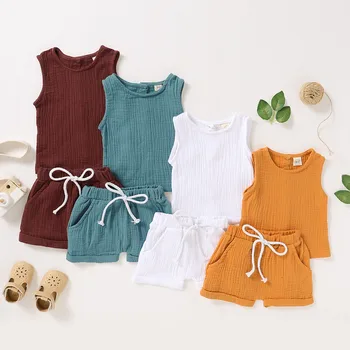 

baby girl clothes fashion детская одежда Sleeveless детские вещи Tops+Shorts Outfits ropa niña kids clothes for girls roupas Z4