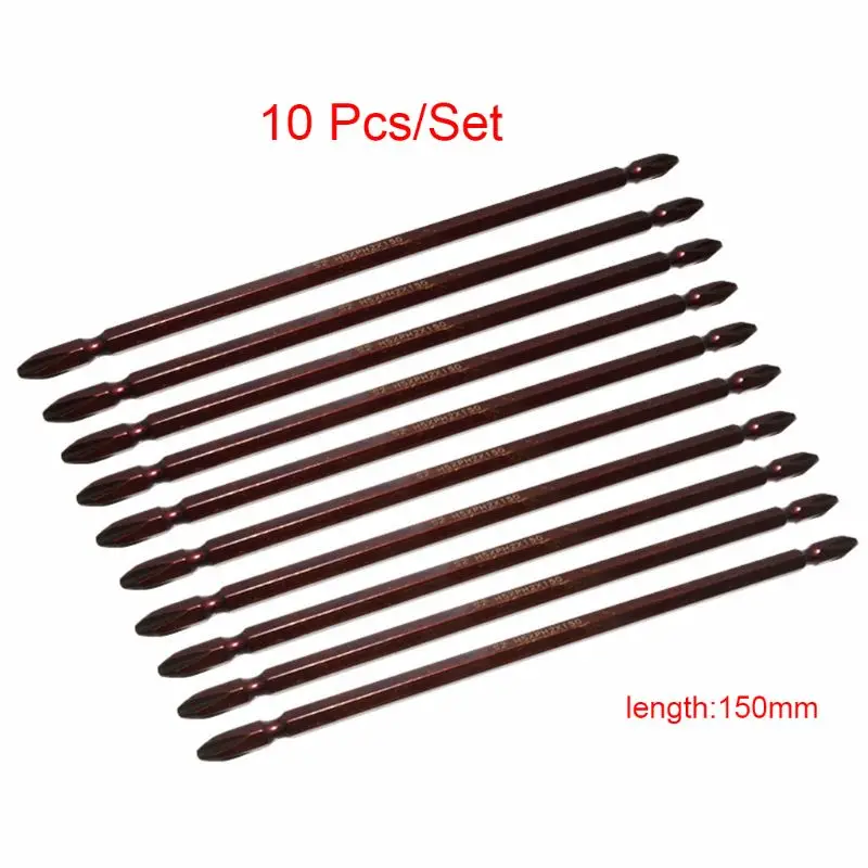 

10pcs Double End PH2 Phillips Magnetic Screwdriver Bit Cross Head Hex Shank Electric Screw Driver Bits