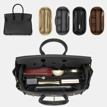 

Fits For H Bir kins 25 30 35 Insert Bags Organizer Makeup Handbag Organize Portable Cosmetic base shaper for women handbag 2020