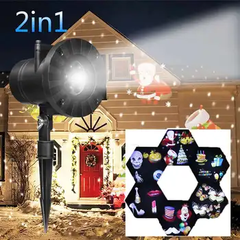

6 Patterns LED Light Halloween Christmas Laser Projector Moving Landscape Christmas Halloween Party Decor Disco Light