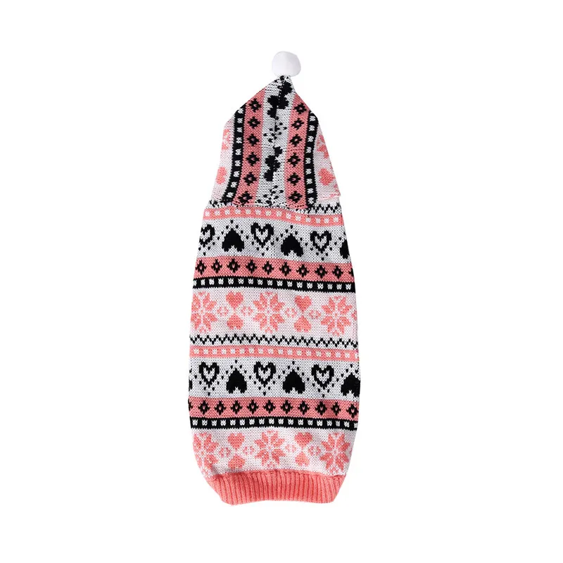 Розовый Домашнее животное кошки собаки Джерси осень и зима свитер Рождество Собака снежинка свитер теплая ткань пальто для щенка кошки джемпер Трикотаж - Цвет: Розовый