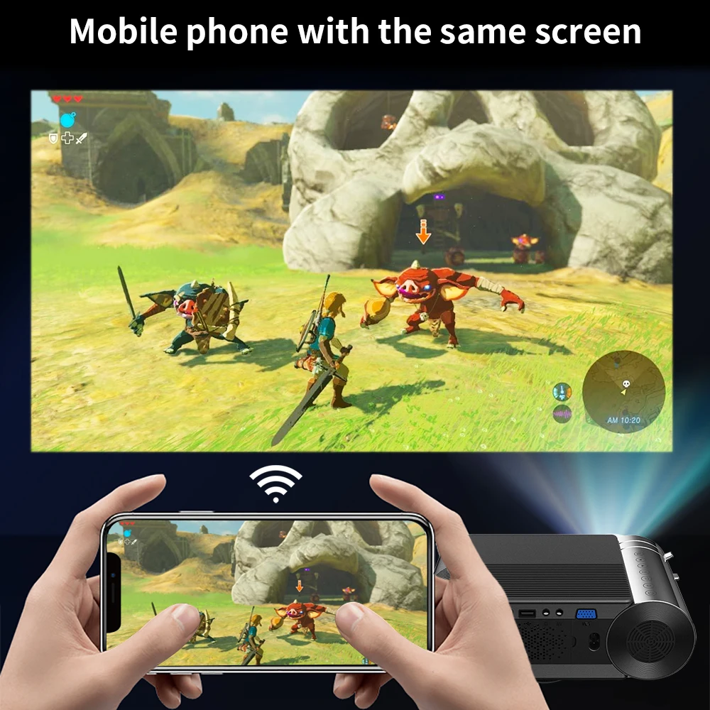 CRENOVA новейший HD 720P видео проектор для 1080P беспроводной WiFi многоэкранный мини-проектор 3D VGA AV HDMI Proyector