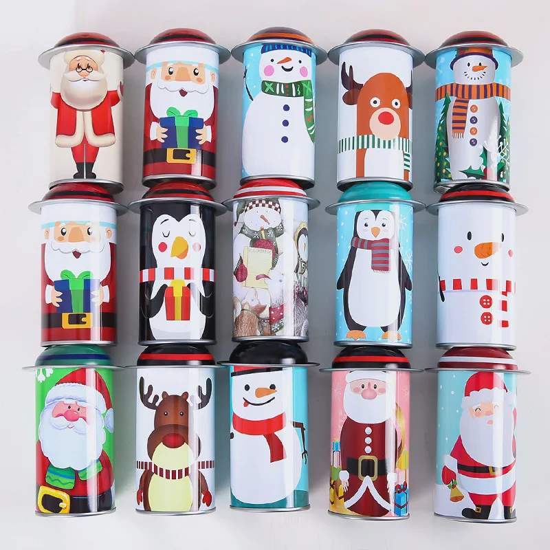 

1 Pc Rectangular Christmas Candy Candy Box Storage Iron Box Child Gift Bucket Christmas Decoration Coffee Tea Spice Storage box