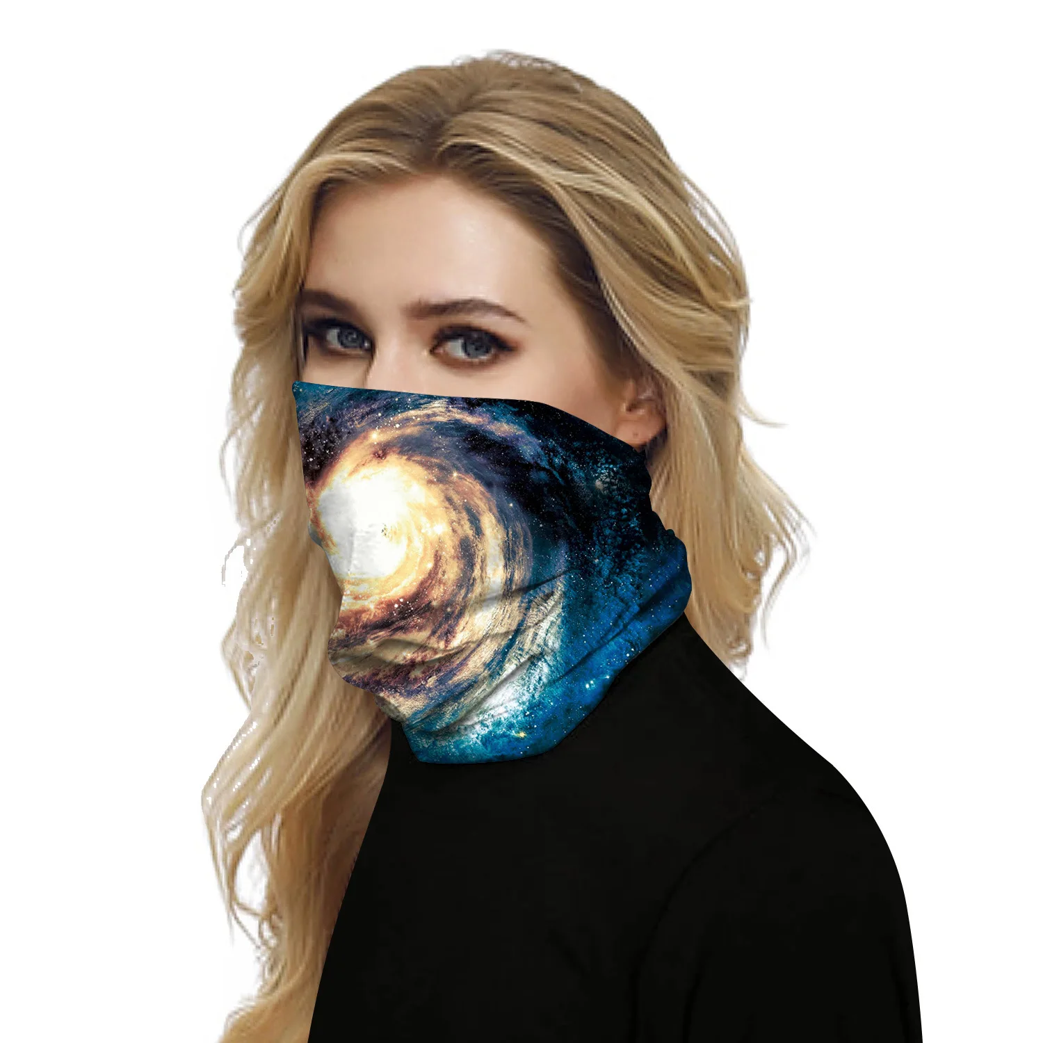 Hot style new star polyester digital print outdoor sunshade beanie sport bug scarf neck gaiter mask multi-function headband mens dress scarf