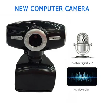 

Elisona USB2.0 Drive-free HD Webcam Clip-on Desktop Laptop PC Video Built-in Microphone for Video Meeting Online Teaching
