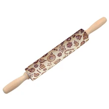 35 см/43 см для ухода за ребенком для мам тисненая Скалка ролик для пасты поделки РОЖДЕСТВЕНСКИЕ тесто роликовый ручной Мультифункциональный деревянный