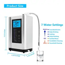 Ионизатор щелочной воды машина очиститель производит pH 3,5-10,5 щелочной кислоты до-650мв ОВП ЖК сенсорный фильтр для воды ионизация