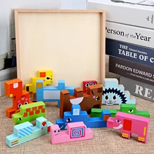 Puzzle 3D en bois pour enfants, blocs de construction créatifs, jouets éducatifs, cadeau, livraison gratuite