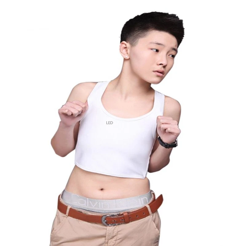 Девушка Tomboy Повседневная Пряжка короткая грудь связывающая грудь Tran Body Shaper жилет MEM