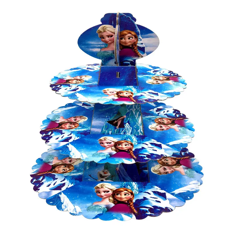 Cakestand-1SET Новейший Дисней Холодное сердце Анна Эльза День Рождения украшения принадлежности Детская посуда скатерть чашки баннер девушка сувениры подарочный набор - Цвет: Cakestand-1SET