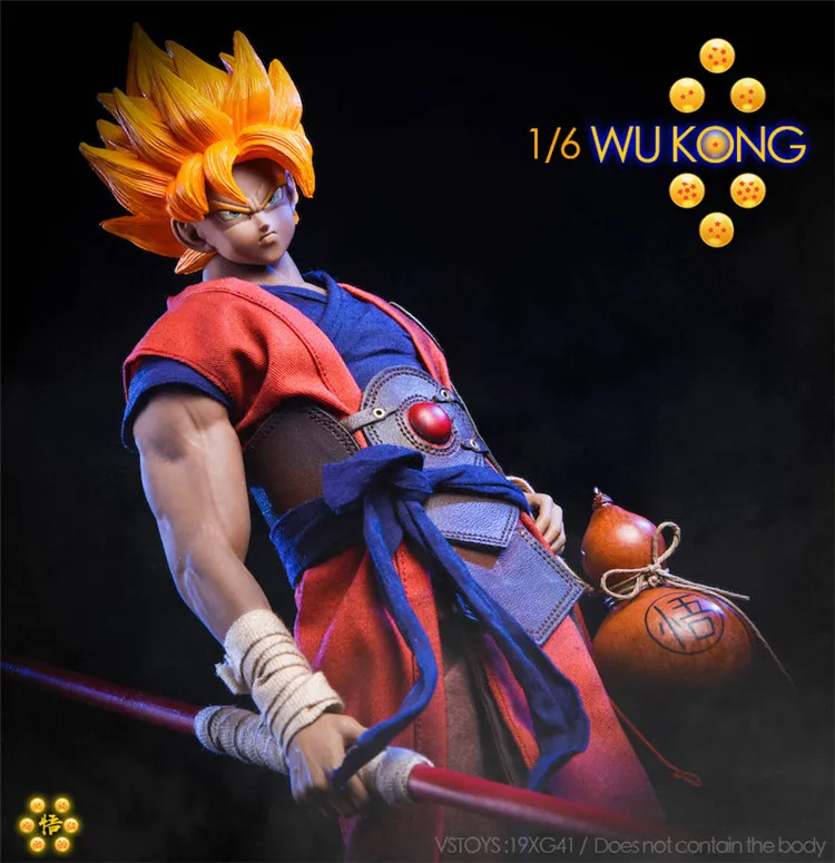 19XG41 1/6 японский аниме Dragon Ball WU KONG Head комплект одежды прямой/страбисмус глаза версия для M33/M35 фигурка