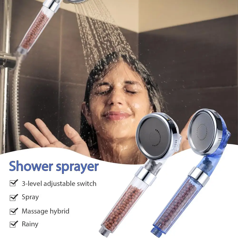 

High-quality Three-level Adjustment Shower Sprayer Powerful Strong Water Filtration Water Booster Bath Handheld Shower Sprayer