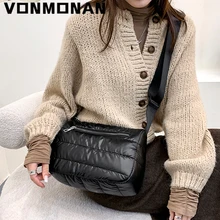 

Women Quilted Small Shoulder Bag Padded with Down Cotton New Lightweight Crossbody Bag 2021 Winter Trend Padding Handbag Purses