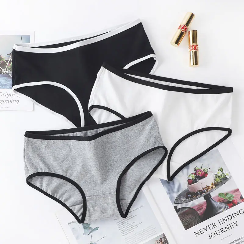 3/5 шт сексуальные трусики женские хлопковые дышащие Однотонные трусы-боксеры