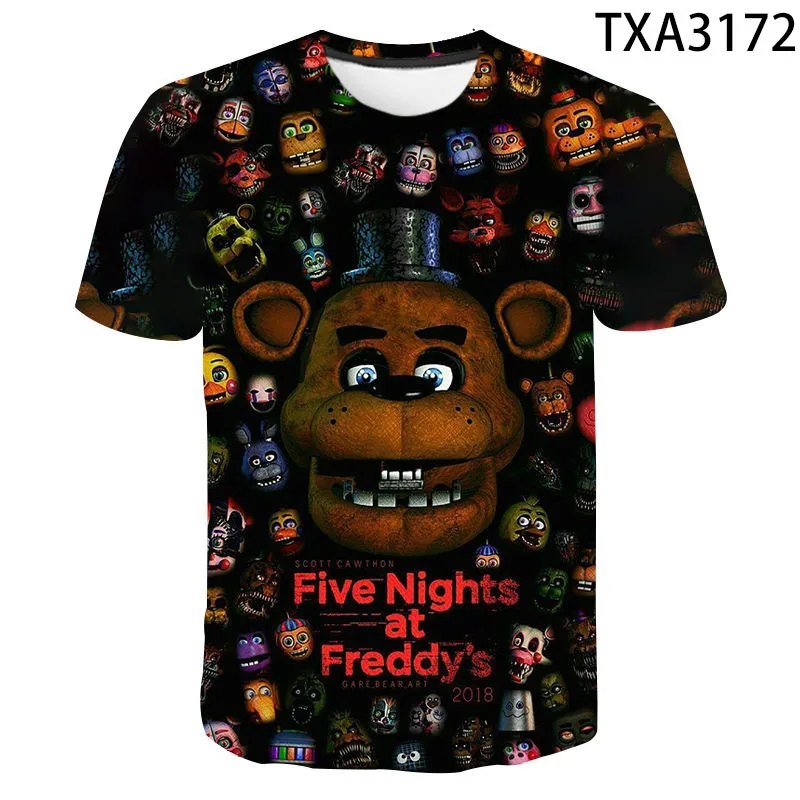 Футболка Fnaf с 3D рисунком для мужчин и женщин летняя уличная одежда пять ночей у