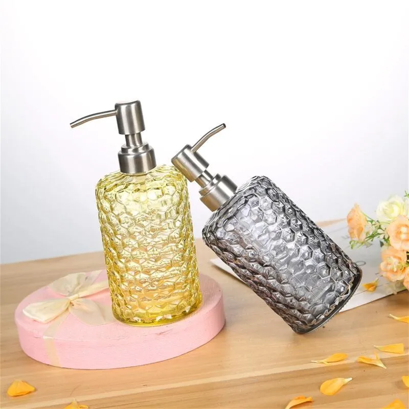 500ml Nordic Glass Hand liquid Soap Dispenser Pump Shampoo Bottle Shower Gel Storage Box Kitchen Sink Bathroom Accessories Set A 500ml Nordic Glass Hand liquid Soap Dispenser Pump Shampoo Bottle Shower Gel Storage Box Kitchen Sink Bathroom Accessories Set A