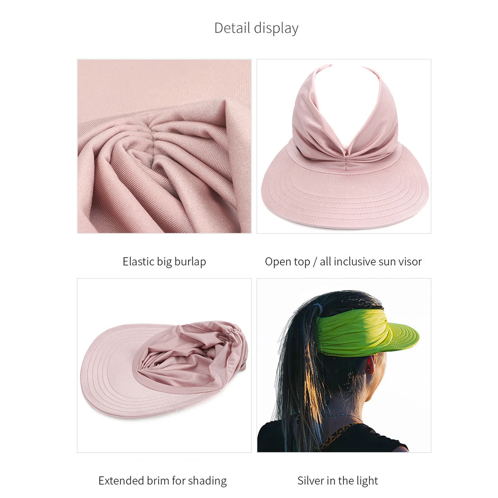Summer Hat Sun Visor Hat Anti-ultraviolet Elastic Hollow Top UV Hats Casual Sunscreen Caps Fishing Sports Cap Outdoor Shading 6