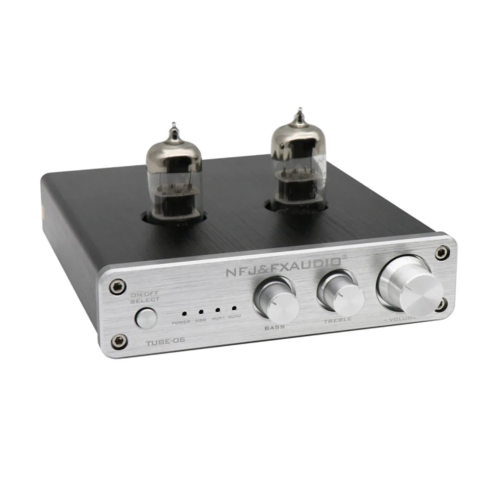 FX AUDIO трубка 06 ламповый предусилитель домашний аудио Вход PC USB AUX Бас & колебание