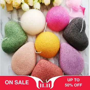 

6Pcs Natural Konjac Puff Exfoliator Colorful Konnyaku Sponge Makeup Free Style Cosmetic Puff Face Cleaning Sponge Mesh bag