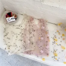 

Organza New Handbags Female Tote Hand Bag Flower Embroidery