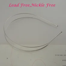 10 шт 1,2 мм серебряные двойные металлические повязки для волос DIY wire Hairband с круглыми концами без никеля, без свинца, обручи для волос для женщин и девушек