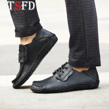 

Summer Men's Shoes Fashion Men's Leather Sneakers Lightweight Men Shoes Leather Slip-on Shoes Big Sizes 38-50 Black Lazy Shoe Y7