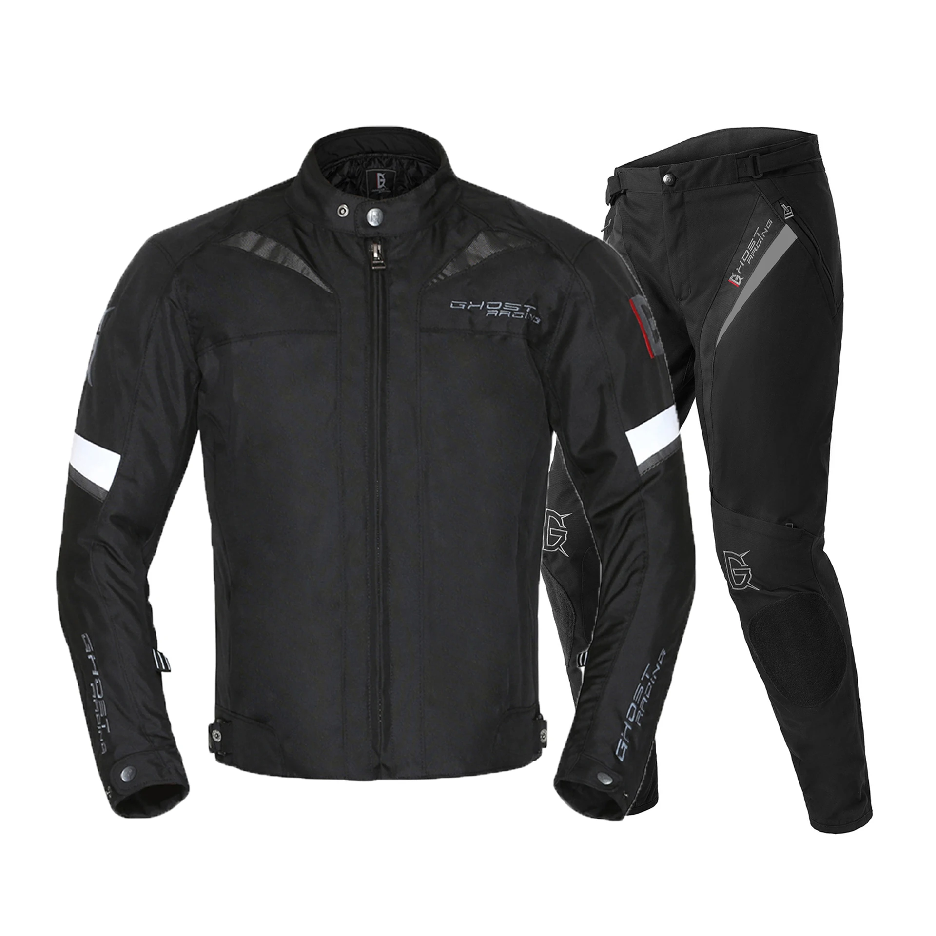 Призрак куртка для мотоспорта Водонепроницаемая Мото куртка+ мото rcycle брюки ветрозащитный гоночный костюм для верховой езды со съемным Linner - Цвет: GR-Y-01 BK Set
