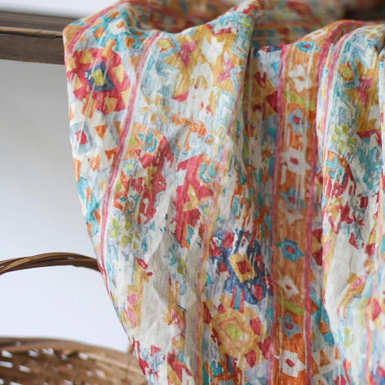 

Высококачественная ткань рами, яркая ткань с принтом, красочная печать, дизайнерская юбка на заказ, платье в стиле пэчворк